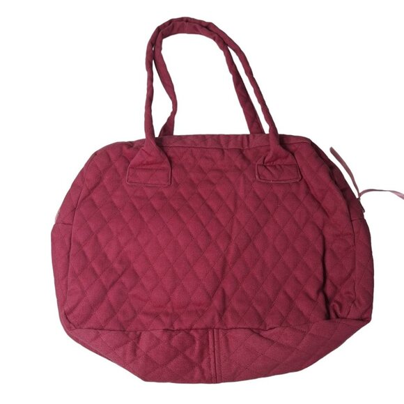 Pink Quilted Handbag Purse Zipper Shoulder - Picture 3 of 5